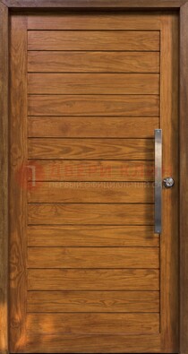 Коричневая входная дверь c МДФ панелью ЧД-02 в частный дом в Домодедово