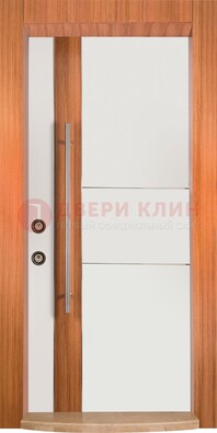 Белая входная дверь c МДФ панелью ЧД-09 в частный дом в Домодедово