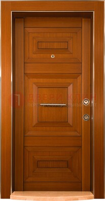 Коричневая входная дверь c МДФ панелью ЧД-10 в частный дом в Домодедово
