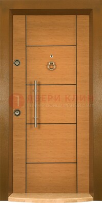 Коричневая входная дверь c МДФ панелью ЧД-13 в частный дом в Домодедово