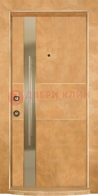 Коричневая входная дверь c МДФ панелью ЧД-20 в частный дом в Домодедово