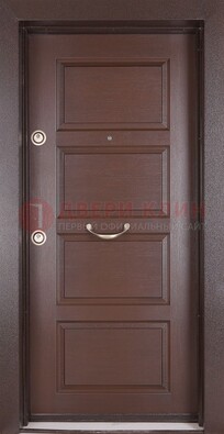 Коричневая входная дверь c МДФ панелью ЧД-28 в частный дом в Домодедово