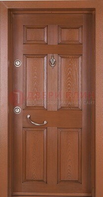 Коричневая входная дверь c МДФ панелью ЧД-34 в частный дом в Домодедово