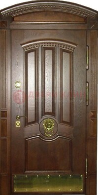 Хорошая стальная арочная дверь с декоративным элементом ДА-23 в Домодедово
