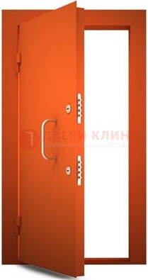 Оранжевая стальная бронированная дверь с нитроэмалью ДБ-2 в Электроуглях