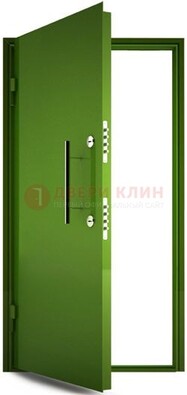 Зеленая металлическая бронированная дверь ДБ-8 в Туле