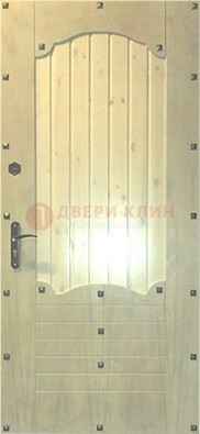 Белая железная дверь с евровагонкой ДЕ-9 в Калуге