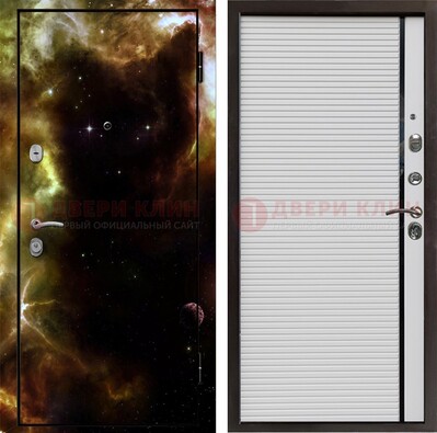 Стальная дверь с фотопечатью космоса ДФ-14 в Домодедово