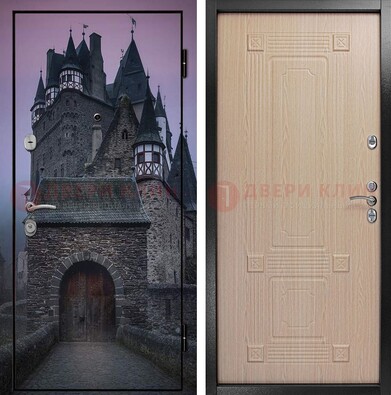 Входная металлическая дверь с фотопечатью замка ДФ-38 в Волхове