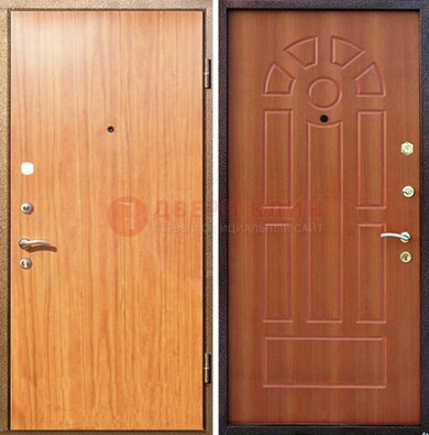 Светлая железная дверь с ламинатом МДФ внутри ДЛ-15 в Домодедово