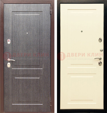 Серая стальная дверь с МДФ ДМ-129 в Домодедово