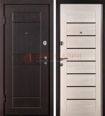 Темная стальная дверь с МДФ ДМ-147 для улицы 