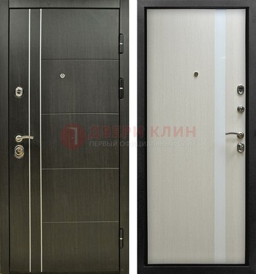 Морозостойкая темная металлическая дверь с МДФ ДМ-164 в Домодедово