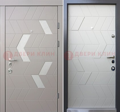 Темная металлическая дверь со светлой МДФ внутри ДМ-203 в Домодедово
