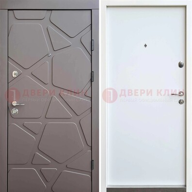 Серая входная дверь с филенчатой МДФ ДМ-216 в Домодедово