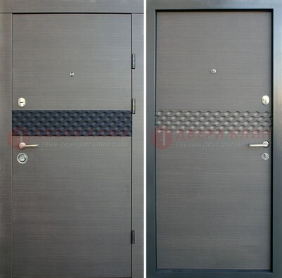 Темно-серая стальная дверь с МДФ ДМ-218 в Уфе