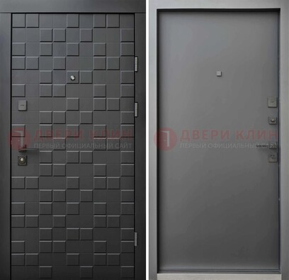 Темная стальная филенчатая дверь с МДФ ДМ-221 в Домодедово