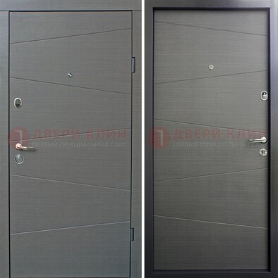 Темная стальная дверь с филенчатой МДФ ДМ-228 в Домодедово