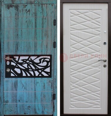Железная дверь c МДФ с черной стальной вставкой ДМ-250 в Домодедово