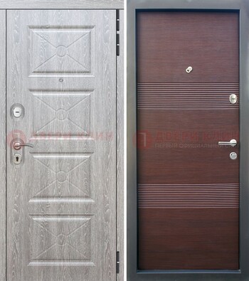 Серая филенчатая входная дверь МДФДМ-252 в Домодедово