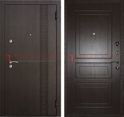 Темная стальная дверь с МДФ в квартиру ДМ-347 в Домодедово