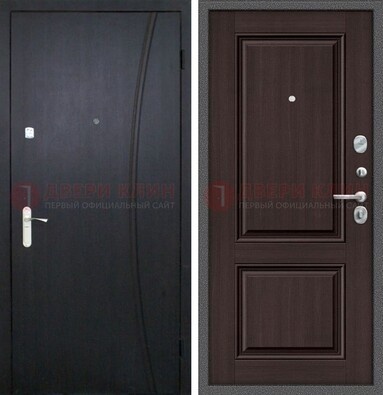 Темная стальная дверь с МДФ панелями ДМ-362 