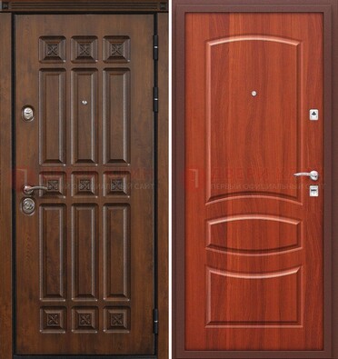 Темная металлическая дверь с МДФ и узором ДМ-364 в Домодедово