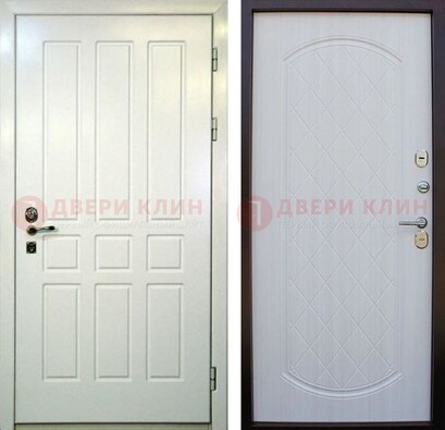 Белая стальная дверь с МДФ в квартиру ДМ-378 в Ликино-Дулево