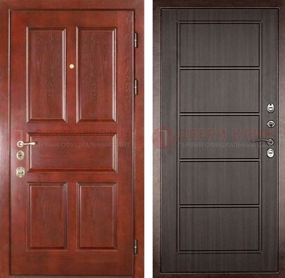 Красная металлическая дверь с МДФ в квартиру ДМ-387 в Домодедово
