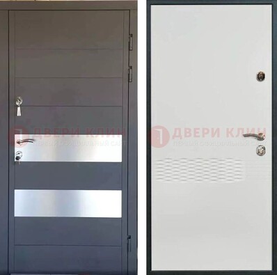Металлическая дверь МДФ темная и светлая ДМ-420 в Домодедово