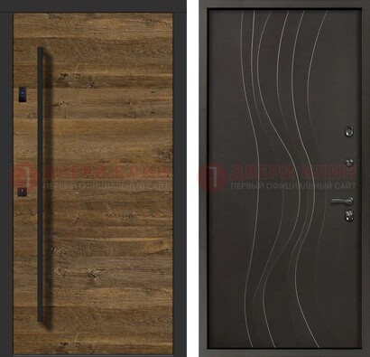 Железная дверь с темными панелями МДФ ДМ-421 