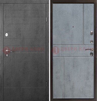 Серая железная дверь с МДФ в стиле хайтек ДМ-446 в Шатуре