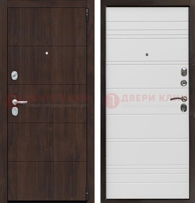 Темная квартирная дверь с МДФ хайтек ДМ-451 в Саратове