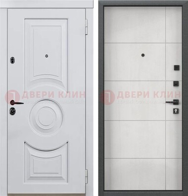 Белая железная дверь с МДФ в квартиру ДМ-463 в Домодедово