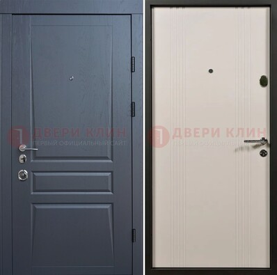 Темно-серая стальная дверь с МДФ хайтек ДМ-481 в Домодедово