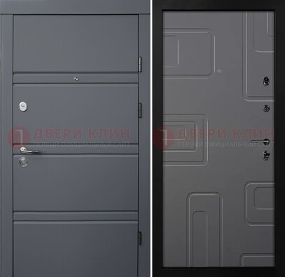 Серая металлическая дверь с МДФ в квартиру ДМ-485 в Домодедово