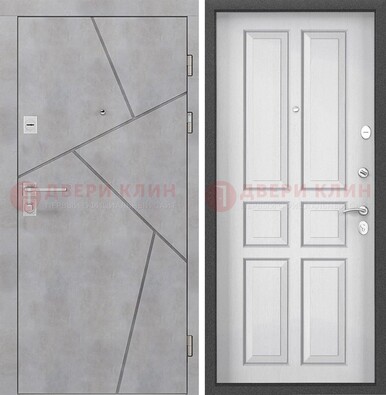 Светлая железная дверь в квартиру с МДФ ДМ-489 в Кубинке