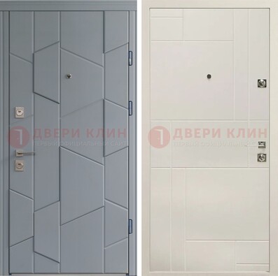 Современная стальная дверь в квартиру с панелями МДФ ДМ-495 в Домодедово