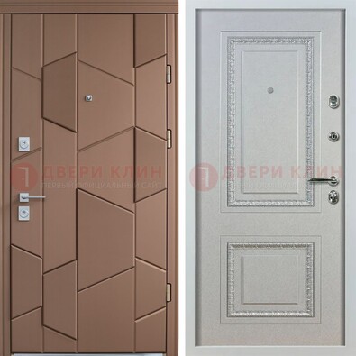 Квартирная стальная дверь с разными панелями МДФ ДМ-496 в Домодедово