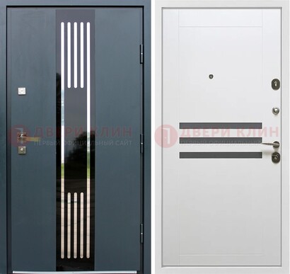 Темная квартирная дверь с разными МДФ ДМ-504 в Воронеже