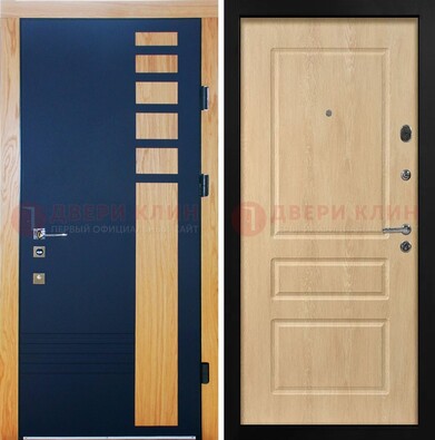 Двухцветная железная дверь с МДФ в квартиру ДМ-511 в Можайске