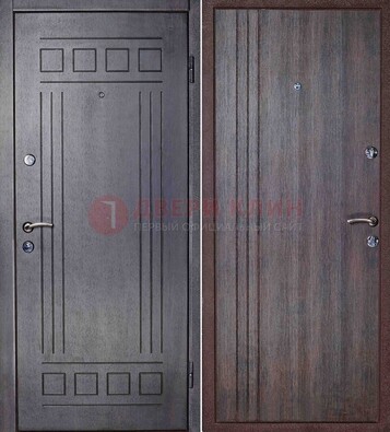 Темная стальная дверь с МДФ с рисунком ДМ-83 в Домодедово