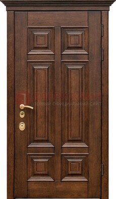 Филенчатая железная дверь с массивом дуба ДМД-68 в Домодедово