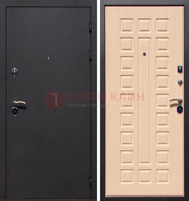 Черная стальная дверь с порошковым окрасом МДФ внутри ДП-102 в Домодедово