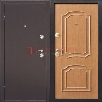 Темная железная дверь с порошковым покрытием ДП-10 в Домодедово