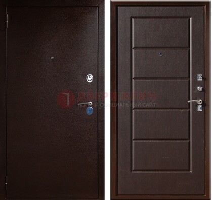 Темная входная дверь с порошковым окрасом ДП-113 в Домодедово