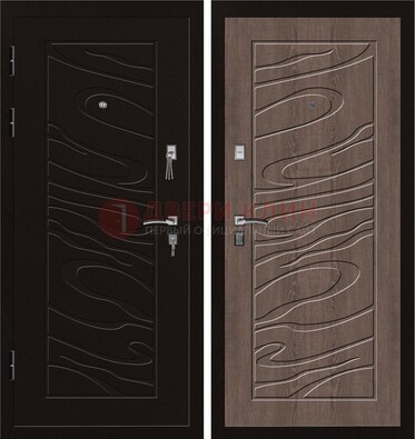 Темная железная дверь с порошковым окрасом ДП-127 в Домодедово