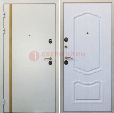 Белая входная дверь с порошковым напылением ДП-136 в Домодедово
