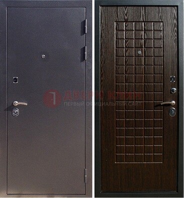 Серая металлическая дверь с порошковым напылением ДП-153 в Домодедово