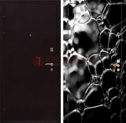 Черная стальная дверь с порошковым окрасом с фотопечатью ДП-158 